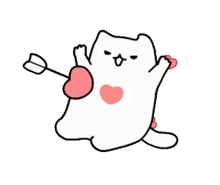 💘 White cat telegram sticker