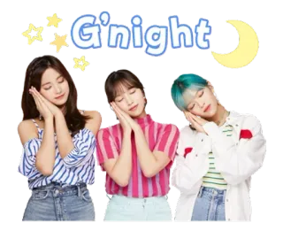 😴 G'night boa noite, estrelas, lua, sono, noite, fofo, coreano, K-pop, meninas whatsapp sticker