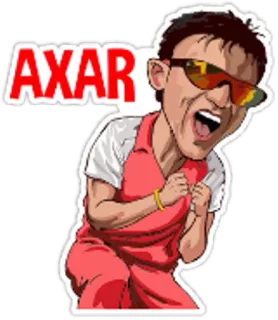 🏏 AXAR feier, cartoon, porträt, mann, begeisterung telegram sticker