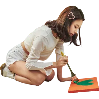 ❤️ wanita, lukisan, seniman, hati, kerajinan, karya seni, kreatif, perempuan whatsapp sticker