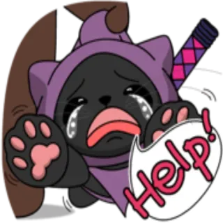 😓 Help! 猫, 泣く, 悲しい, 助けて, 可愛い, 漫画 whatsapp sticker
