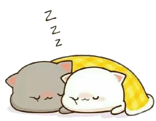 🛏 chats, dormir, mignon, animaux, dessin animé whatsapp sticker
