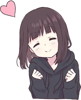 😍 Anime, Meisje, Leuk, Liefde, Hart, Cartoon, Sticker whatsapp sticker