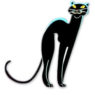 😄 gato, animal, negro, pegatina, dibujo animado telegram sticker