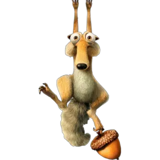 😊 Scrat Ice Age bajing, biji pohon oak, kartun, animasi, zaman es telegram sticker