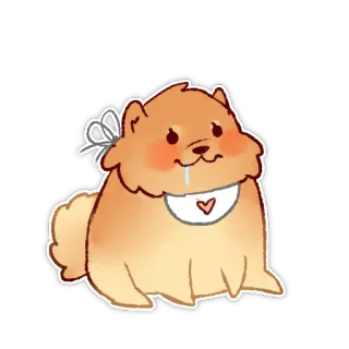 ☺️ หมา, ลูกหมา, น่ารัก, สัตว์, สัตว์เลี้ยง, ปอม telegram sticker