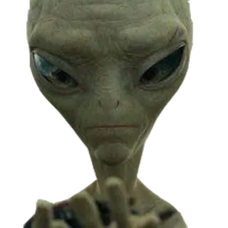 😠 Alien, Dedo corazón, Gesto, Ofensivo, Extraterrestre telegram sticker