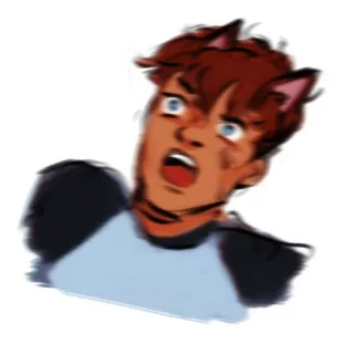 😯 cat, ears, surprised, cartoon telegram sticker