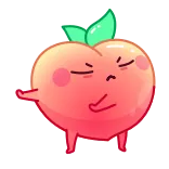 🙅 pêche, fruit, emoji, suffisant, dessin animé, kawaii telegram sticker