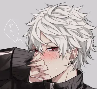 🤍 グスッ anime, crying, manga, sad, elf, tears whatsapp sticker