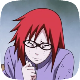 ☀️ Karin Naruto karin, naruto, anime, kính, tóc đỏ, buồn whatsapp sticker