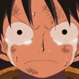 😭 Luffy One Piece anime, menangis, sedih, One Piece, Luffy telegram sticker