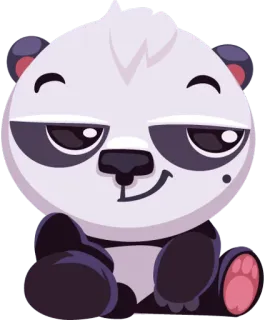 😏 Panda, Fofo, Desenho animado, Animal, Presunçoso, Relaxado telegram sticker