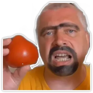 🍎 hombre, tomate, persona, comida, cara telegram sticker