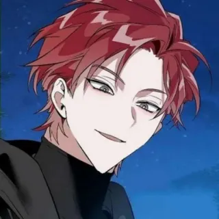 🌑 anime, manga, red hair, male, character telegram sticker