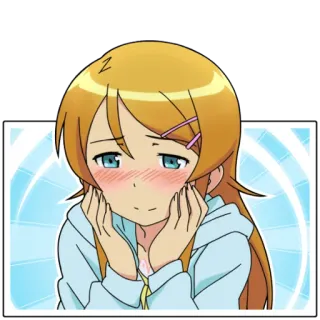 😊 anime, blushing, cute, girl, cartoon telegram sticker