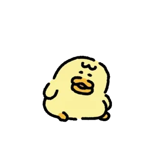 💬 pato, animal, fofo, desenho animado, amarelo whatsapp sticker