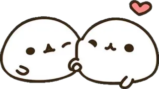 🍡 cute, love, kawaii, kiss, animals, heart, animated telegram sticker