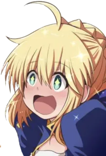 😳 Saber Fate/stay night อนิเมะ, น่ารัก, ตกใจ, ตลก, มังงะ telegram sticker