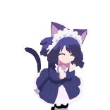 🎶 Аниме, Девушка-кошка, Горничная, Каваи, Милый, Аниме девушка telegram sticker