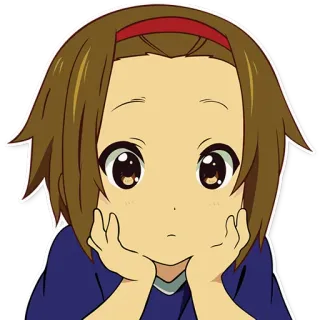 👀 Yui Hirasawa K-On! Anime, Carino, Ragazza, K-On, Yui Hirasawa, Cartone animato whatsapp sticker