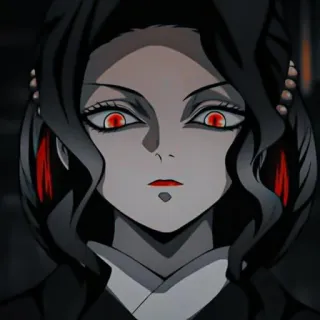 🍚 Muzan Kibutsuji (female form) Demon Slayer อนิเมะ, ดาบพิฆาตอสูร, คิบุตสึจิ มุซัน, ปีศาจ, ชั่วร้าย, มังงะ whatsapp sticker