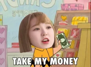 🍋 TAKE MY MONEY soldi, prendi i miei soldi, adesivo, meme whatsapp sticker