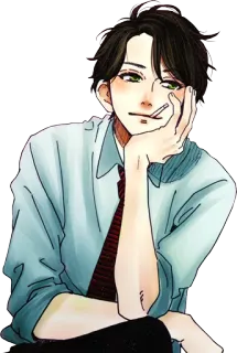 ☺️ man, cigarette, anime, manga, office, portrait, drawing whatsapp sticker