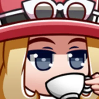 🍵 Anime, Tè, Cartone animato, Kawaii, Carino, Chibi, Cappello telegram sticker