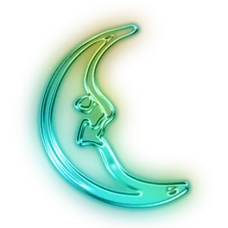 🌜 moon, crescent moon, night, celestial, fantasy telegram sticker