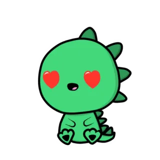 😍 süß, dinosaurier, liebe, herzaugen, kawaii, cartoon, tier telegram sticker