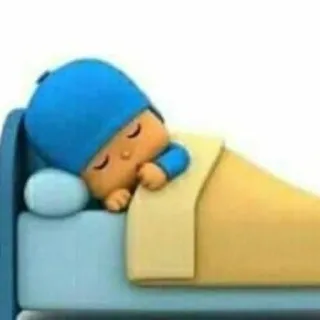 😴 Pocoyo durmiendo, dibujos animados, niño, lindo, cama whatsapp sticker
