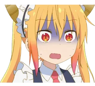 😰 Tohru Miss Kobayashi's Dragon Maid Аниме, Дракон, Горничная, Тору, В шоке, Дракон-горничная Кобаяши telegram sticker