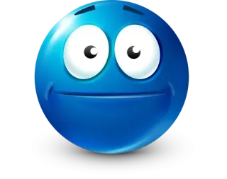 🤩 Emoji, Cara, Azul, Feliz, Dibujo animado whatsapp sticker