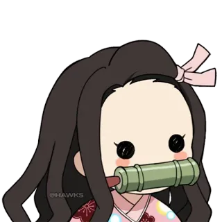 😶 Nezuko Kamado Demon Slayer Nezuko, Demon Slayer, Anime, Manga, Süß, Chibi whatsapp sticker