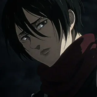 ❕ Mikasa Ackerman Attack on Titan 三笠, 进击的巨人, 动漫, 角色, 围巾 telegram sticker