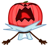 😡 тыква, хэллоуин, персонаж, монстр, красный, мультфильм telegram sticker