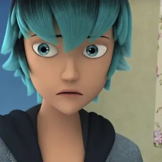 🐍 Luka Couffaine Miraculous Ladybug Cartoon, Anime, Teenager, Junge, blaue Haare telegram sticker