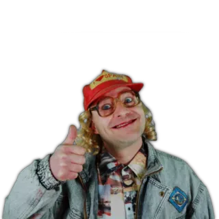 👍 I SPANK uomo, pollice in su, divertente, cappello, occhiali, positivo telegram sticker