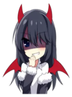 😈 Anime, Ác quỷ, Kawaii, Ác quỷ, Chibi, Sừng, Cánh telegram sticker