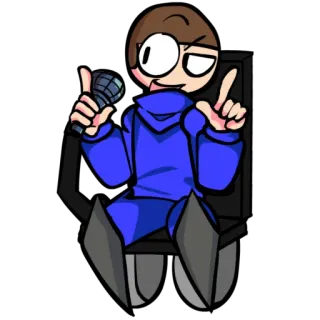 ⬅️ cartoon, character, microphone telegram sticker