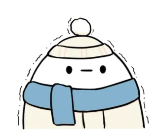 🥚 inverno, fofo, cachecol, chapéu, desenho animado telegram sticker