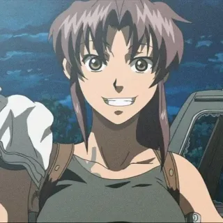 😄 Revy Black Lagoon Anime, Waffen, Pirat, Frau, Waffe whatsapp sticker
