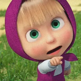 🍕 Masha Masha and the Bear desenho animado, menina, masha, apontando, animação telegram sticker