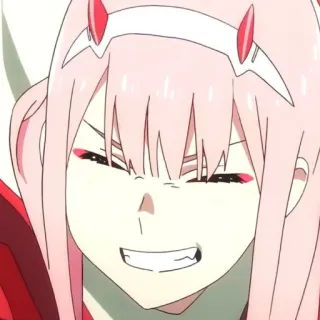 ✨ Zero Two Darling in the Franxx Anime, Zero Two, Darling in the Franxx, Personnage, Cheveux roses, Cornes telegram sticker
