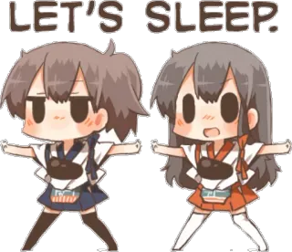 🛌 LET'S SLEEP Anime, Fofo, Sono, Chibi, Relaxar, Desenho animado whatsapp sticker