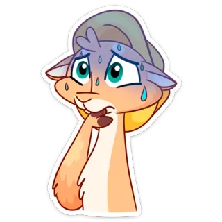 😨 veado, desenho animado, suando, nervoso, animal, medo telegram sticker