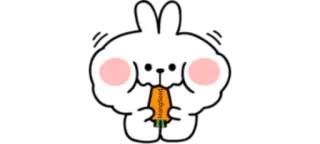 😋 Hangseed coniglio, carota, carino, adesivo telegram sticker