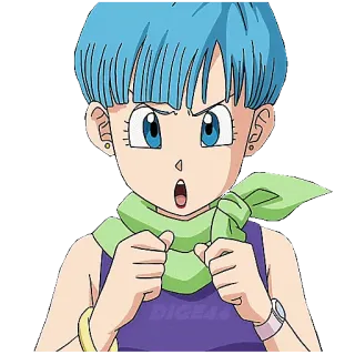 😲 Bulma Dragon Ball Anime, Dessin animé, Bulma, Dragon Ball, Fille, En colère, Détermination whatsapp sticker