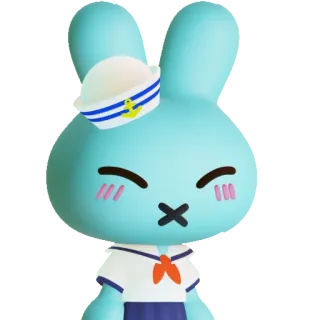 🔵 bunny, sailor, cartoon, animal, cute, adorable, rabbit, mascot whatsapp sticker